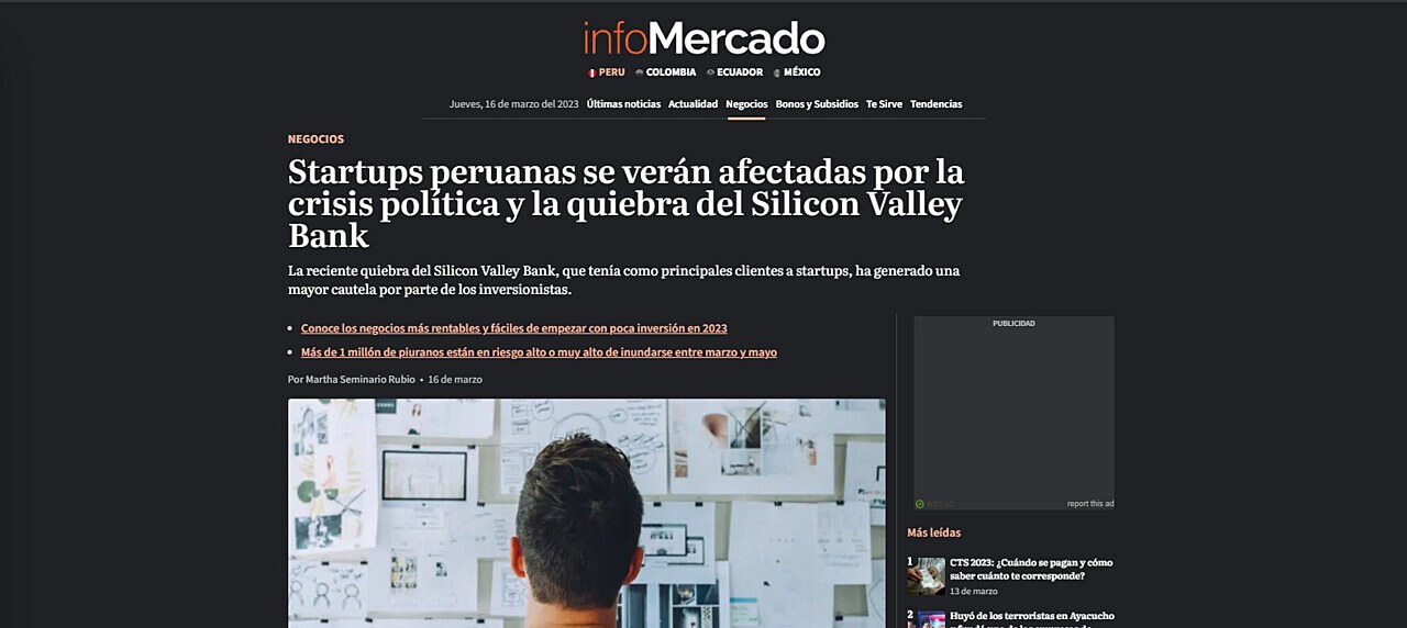 Startups peruanas se vern afectadas por la crisis poltica y la quiebra del Silicon Valley Bank